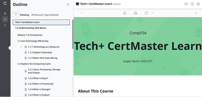 CompTIA CertMaster Learn Tech+ FC0-U71 - Individual License (12 Months Access)
