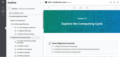 CompTIA CertMaster Learn Tech+ FC0-U71 - Individual License (12 Months Access)