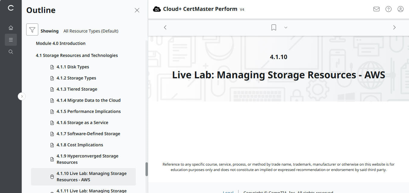 CompTIA Cloud+ CertMaster Perform (CV0-004)