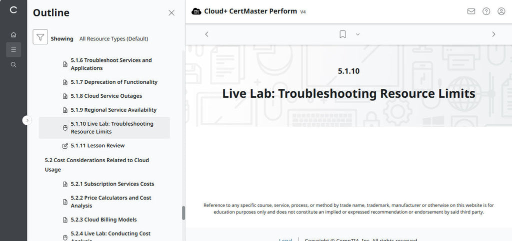 CompTIA Cloud+ CertMaster Perform (CV0-004)